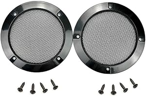 Floratek 2PCS 4 Inch Car Speaker Grill Cover Guard Protector with Black Metal Mesh Speaker Decorative Circle 8 Screws Included (4 Inch)