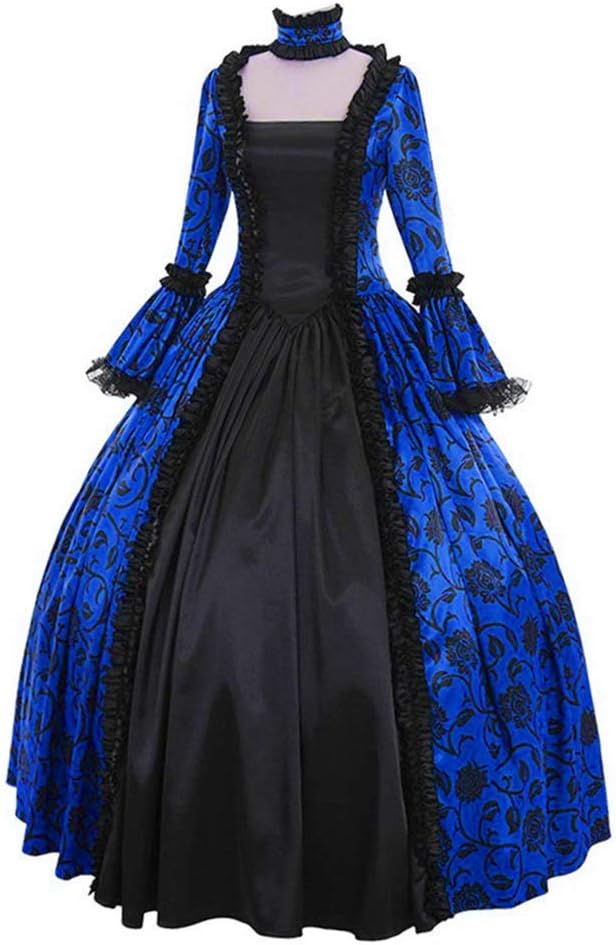 Women Halloween Medieval Victorian Cosplay Costume,Renaissance Gothic Princess Party Dresses