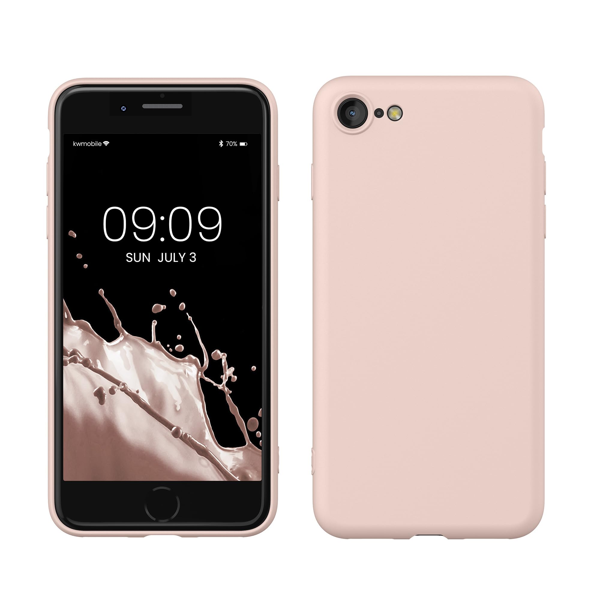 kwmobile Case Compatible with Apple iPhone SE (2022) / iPhone SE (2020) / iPhone 8 / iPhone 7 Case - Slim Protective TPU Silicone Phone Cover - Coconut Swirl