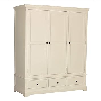 Savannah 3 Door 3 Drawer Wardrobe In Ivory Cream Amazon Co Uk