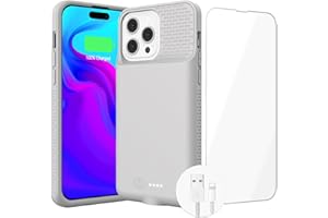 GIN FOXI Battery Case for iPhone 14 Pro Max/13 Pro Max/14 Plus, Ultra-Slim 7000mAh Battery Charging Case Rechargeable Anti-Fall Protection Battery Charger for iPhone 14 Pro Max/13 Pro Max/14 Plus