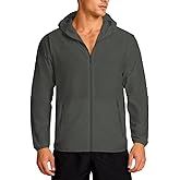 Uno Mejor Men‘s UPF 50+ Long Sleeve Full Zip Light Jacket, UV Protection Sun Shirts with Hoodie, Fishing, Hiking, Athletic