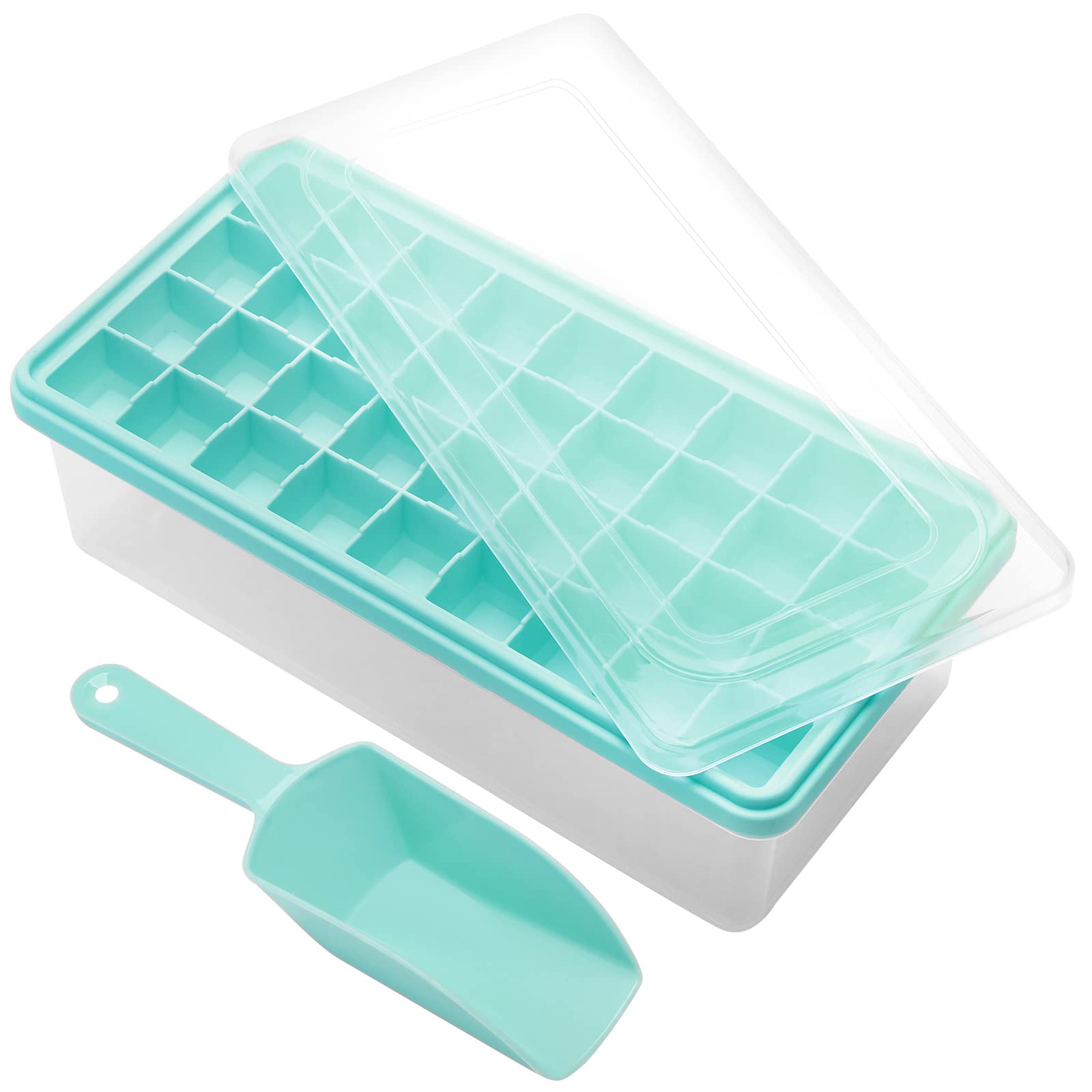 Food-grade Silicone Ice Cube Tray with Lid and