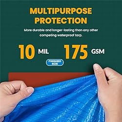 Large Waterproof Tarp - Heavy Duty 10 Mil Thick