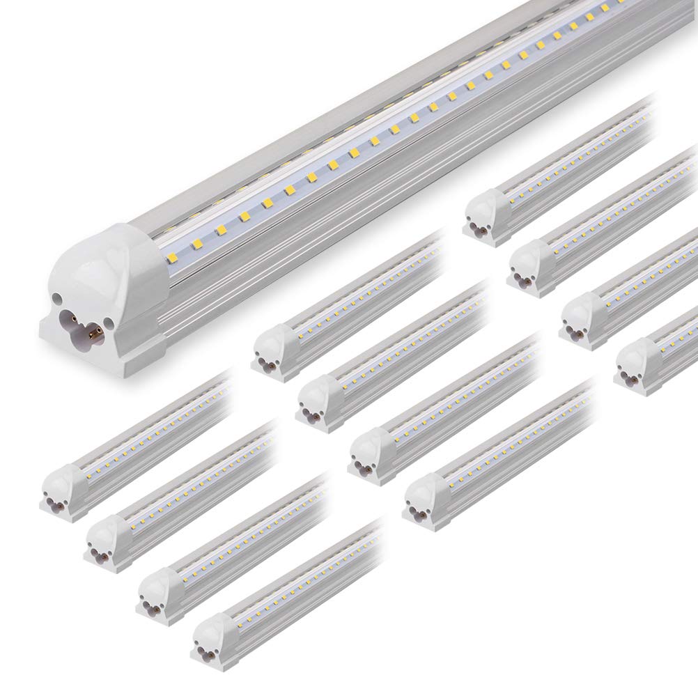 (12Pack) Kihung 8ft LED Shop Light Fixture, 75W, 9750lm, 6000K, 96