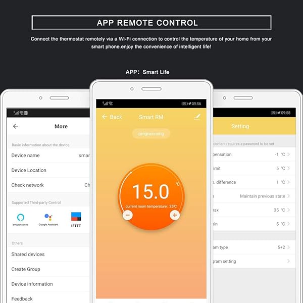 ONEVER Thermostat Wi Fi Smart Temperaturregler Elektrisch Wasser Gas Boiler Fubodenheizung TUYA Smart Life APP Voice