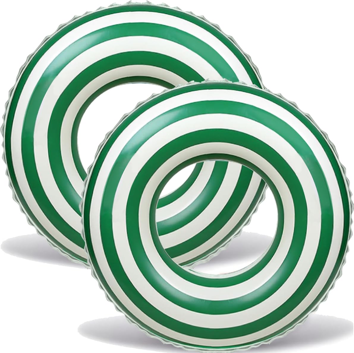 Photo 1 of 2 PCS Striped Pool Floats for Adults -29 inch Swimming Rings Tube for Pool -Inflatable Pool Float Tube for Adults Pool Floats for The Beach, Party, Vacation (Green, M)
