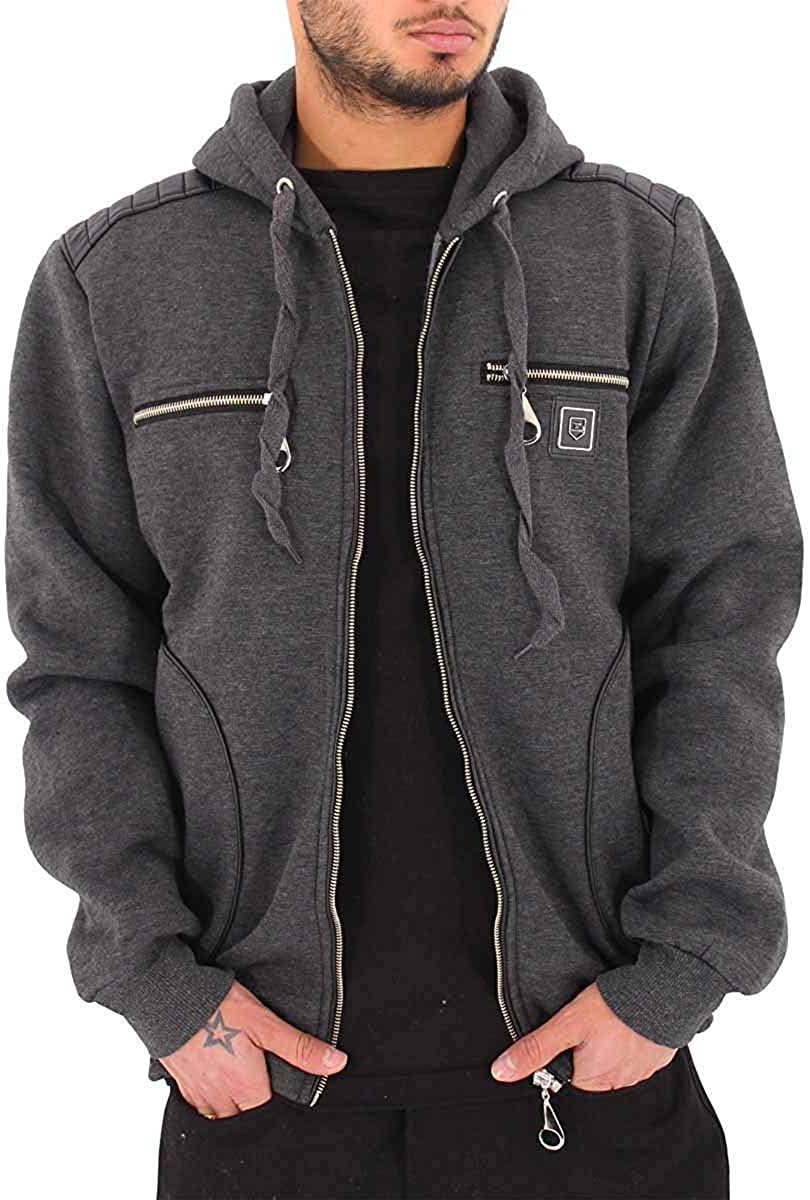 Mens Boys Full Zip Up Star Hoodie Hip Hop G Warm