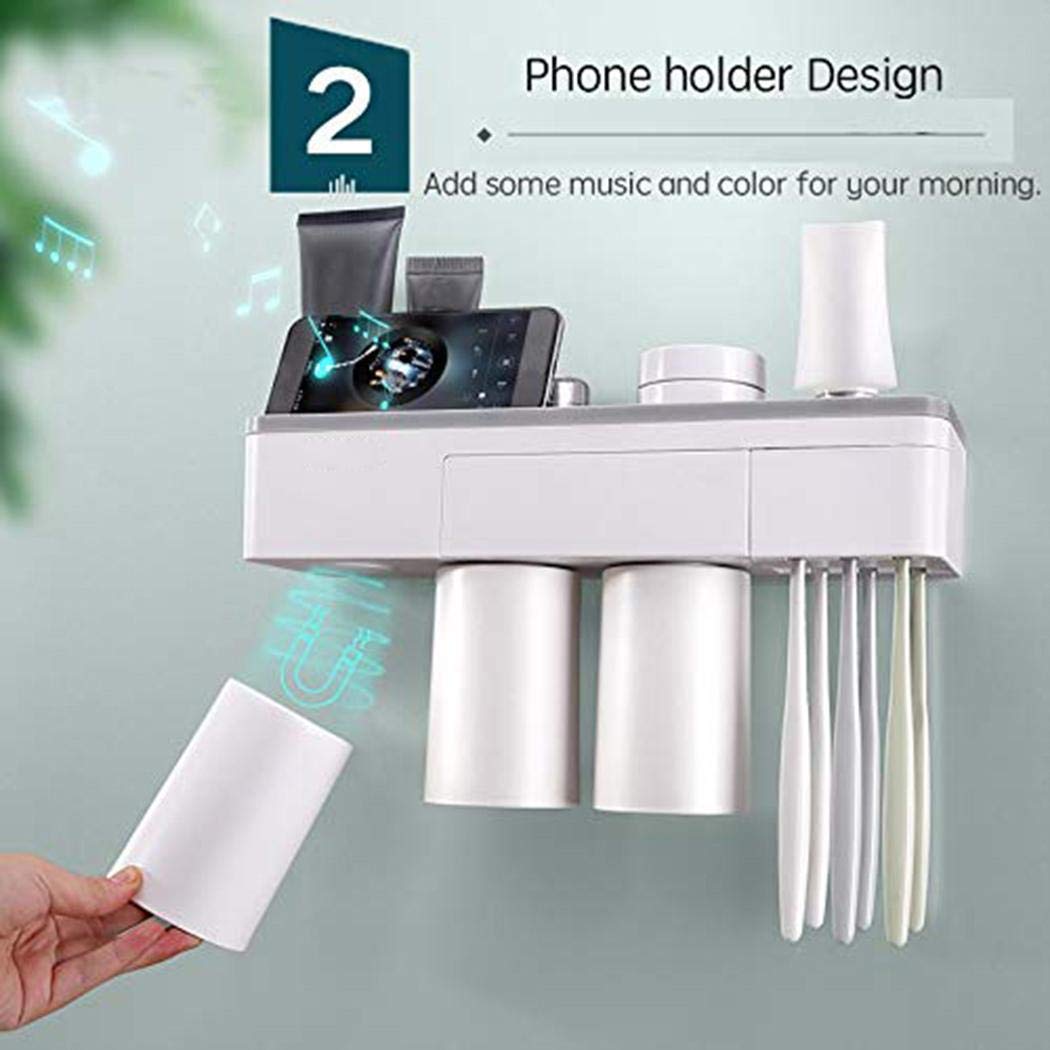 UpBeauty Fashion Magnetic Toothbrush Holder Wall Mount Toothbrushes Slots Organizer Cup Toothbrush Holders
