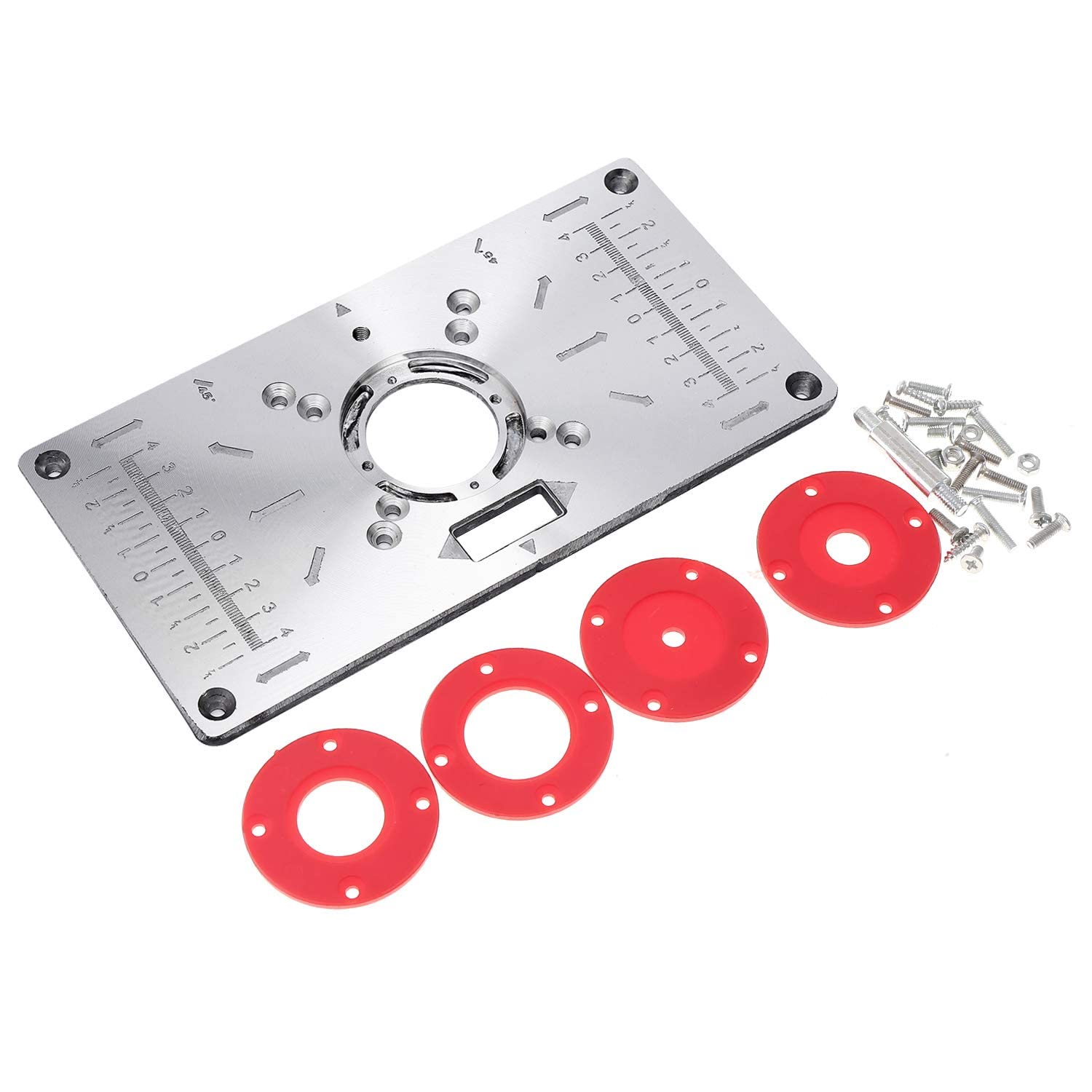 KATSU Tools Aluminium Alloy Router Table Insert Plate, 235 x 120 x 8MM, for Wood Trimmer Router Woodworking 151404