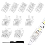 RGBZONE 10Pcs 3 Pin 8mm LED Strip Connectors