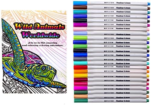 DIY Crew Fineliner Pens Set with Coloring Book
