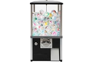 GRFCEVUE 25-Cent Capsule Vending Machine, Commercial Large Capacity Gumball Machine Capsule Toys Vending Dispenser Vending Machine Classic Bubble Candy Dispenser for Game Stores, Retail Stores (Black)