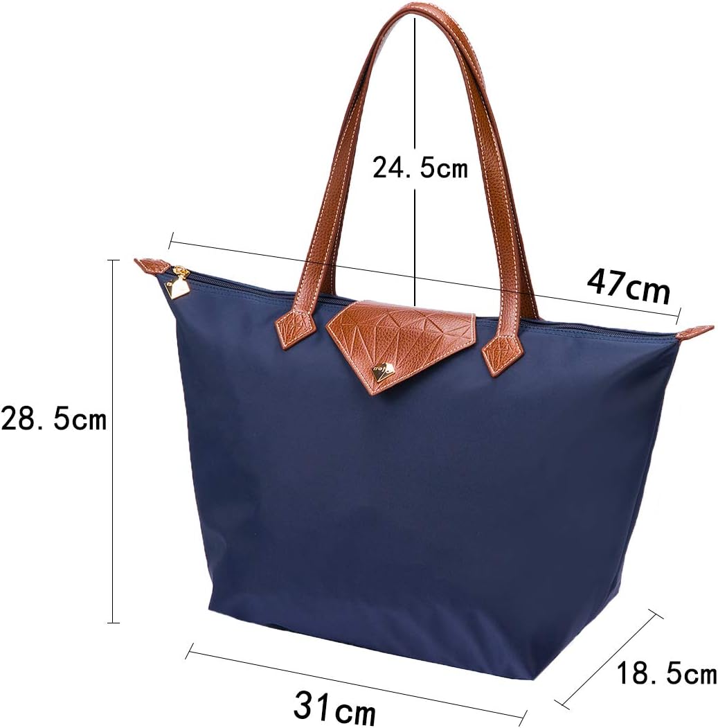 BOJLY Tote Bags for Women Stylish Waterproof Nylon Ladies Shoulder Bag Top Handle Handbag Folding Beach Travel Bag for Work,Shopping - Image 4