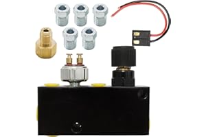 Hoypeyfiy Adjustable Proportioning Valve and Distribution Block Brake Disc, with Five Stainless Steel Fittings, Replacement f