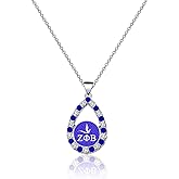 ZPB Sorority Necklace Greek Sorority Paraphernalia Gifts Rhinestone Jewelry 1920 Sisterhood Gift for Finer Women Soror Sister