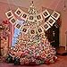 Bogeer Large Merry Christmas Jute Burlap Banners Christmas Decorations Christmas Decor,5.6×6.3×1in,Wine red