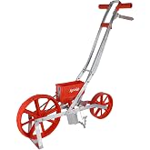 Agri-Fab Push Garden Seeder Planter with 7 Interchangeable Seed Plates, 3 lb Capacity Hopper and Adjustable Row Marker, Orange