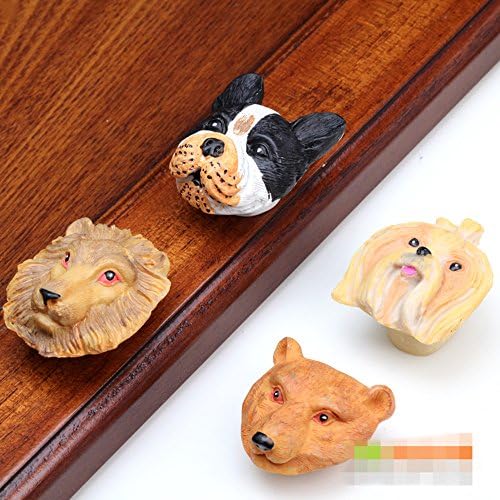 Liaozy888 Mix Resin Animal Lion Dog Shape Cabinet knobs and Handles for Children's Furniture Drawer Handles (8)