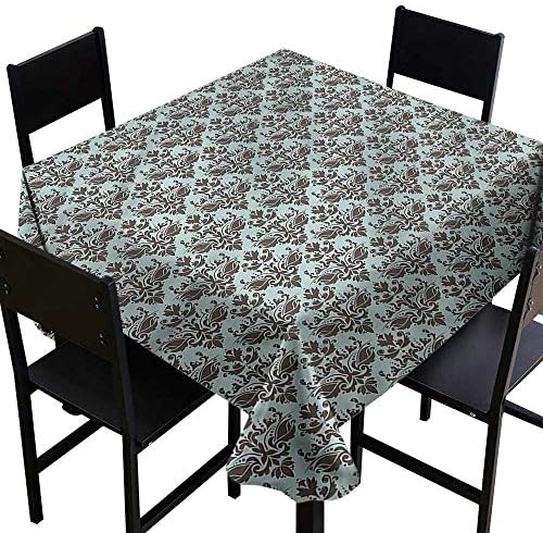 home1love Damask Water Resistant Table Cloth Floral Victorian Retro for Square and Round Tables 70 x 70 Inch