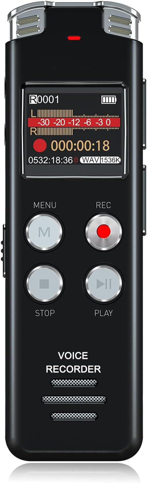 EVISTR L357 64GB Digital Voice Recorder USB MP3 Player with AVR