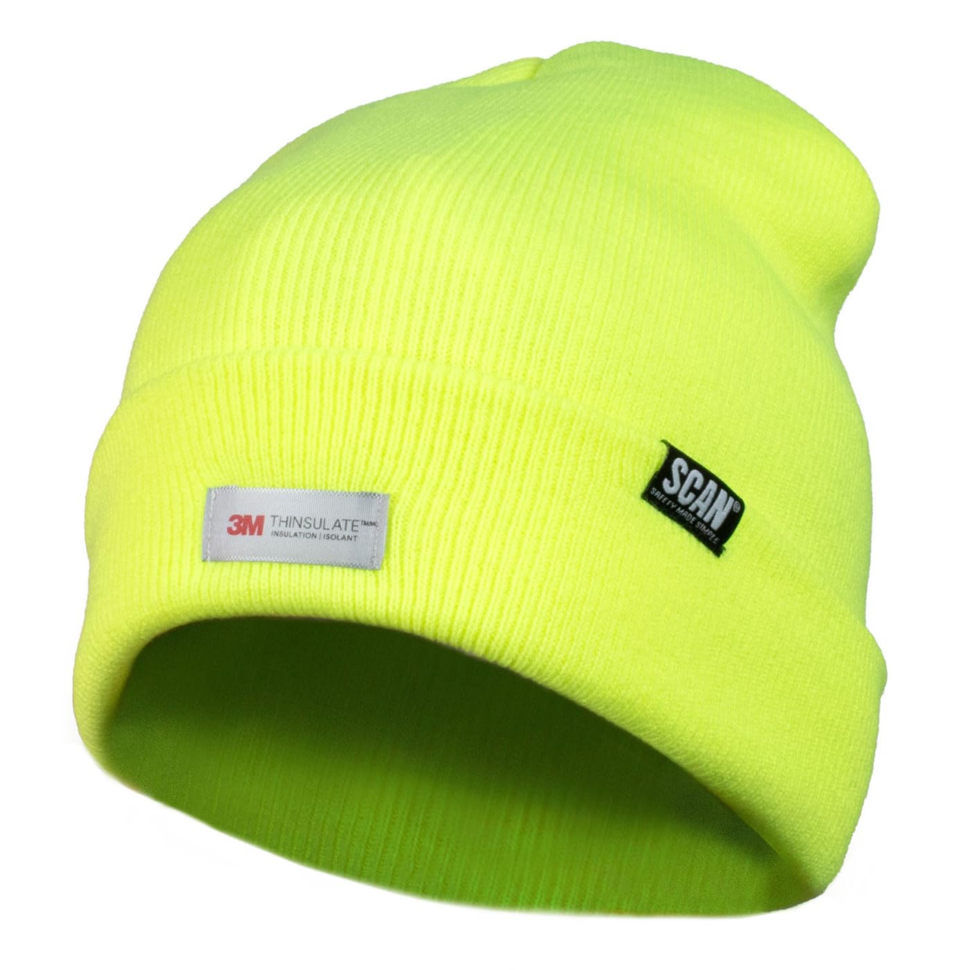 Scan Hi-Vis Beanie Hat Thinsulate Lining - Yellow