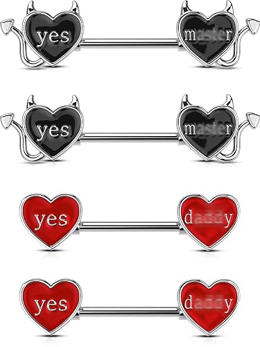 Heart Shaped Nipple Piercing Ring With Shield Barbell - Crystal Rhinestone Body Jewelry For Women