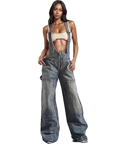 Amazon.com: TACSTRUN Women's 90s Vintage Denim Overalls Sexy