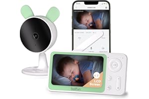 BOIFUN Entry-Level Video Baby Monitor, Mobile Phone APP Control & LCD Monitor, 4.3'' 4X Zoom Display, AI Motion & Sound Detec