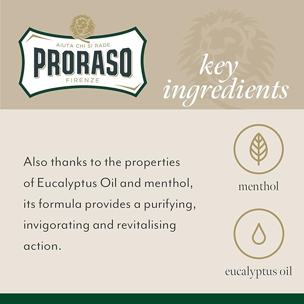 PRORASO SHAVING FOAM, REFRESHING AND TONING, 10.3 OZ