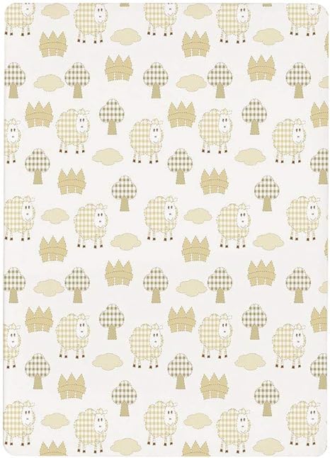 Amazon 壁紙 絵画風ポスター はがせるシール式 子供たち 市松模様の羊のキャラクター小さな木のフェンス田舎の農場生活 アイボリーカーキホワイト60x100cm ウォールペーパー シール 模様替え 剥がせる ヨーロッパ 風景 景色 海 お洒落 で 可愛い 大きい サイズ