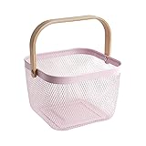 SANHSEHOME Metal Mesh Steel Harvest Basket, Square