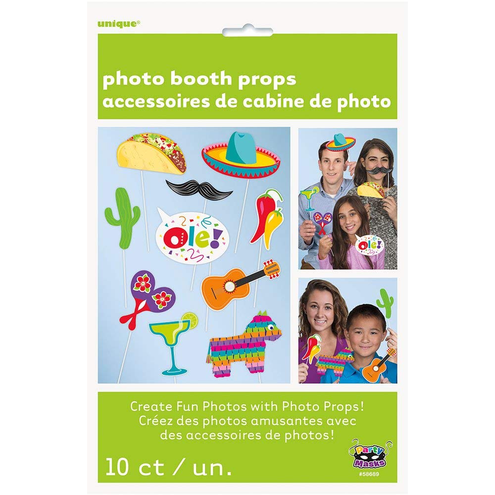 Unique Party 58689 - Mexican Fiesta Photo Booth Props, Set of 10