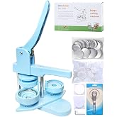 DCBADGE Button Maker Machine, Button Pin Maker (3rd Gen) Installation-Free DIY, Button Press Machine Kit with Free Button Parts&amp;Circle Cutter&amp;Wrench Gadget (Light Blue, 58mm（2.25in）)