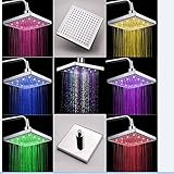 Shower Head AnGeer LED 7 Colors Top Spray Colorful Shower Head Home Bathroom 7 Colors Changing LED Shower