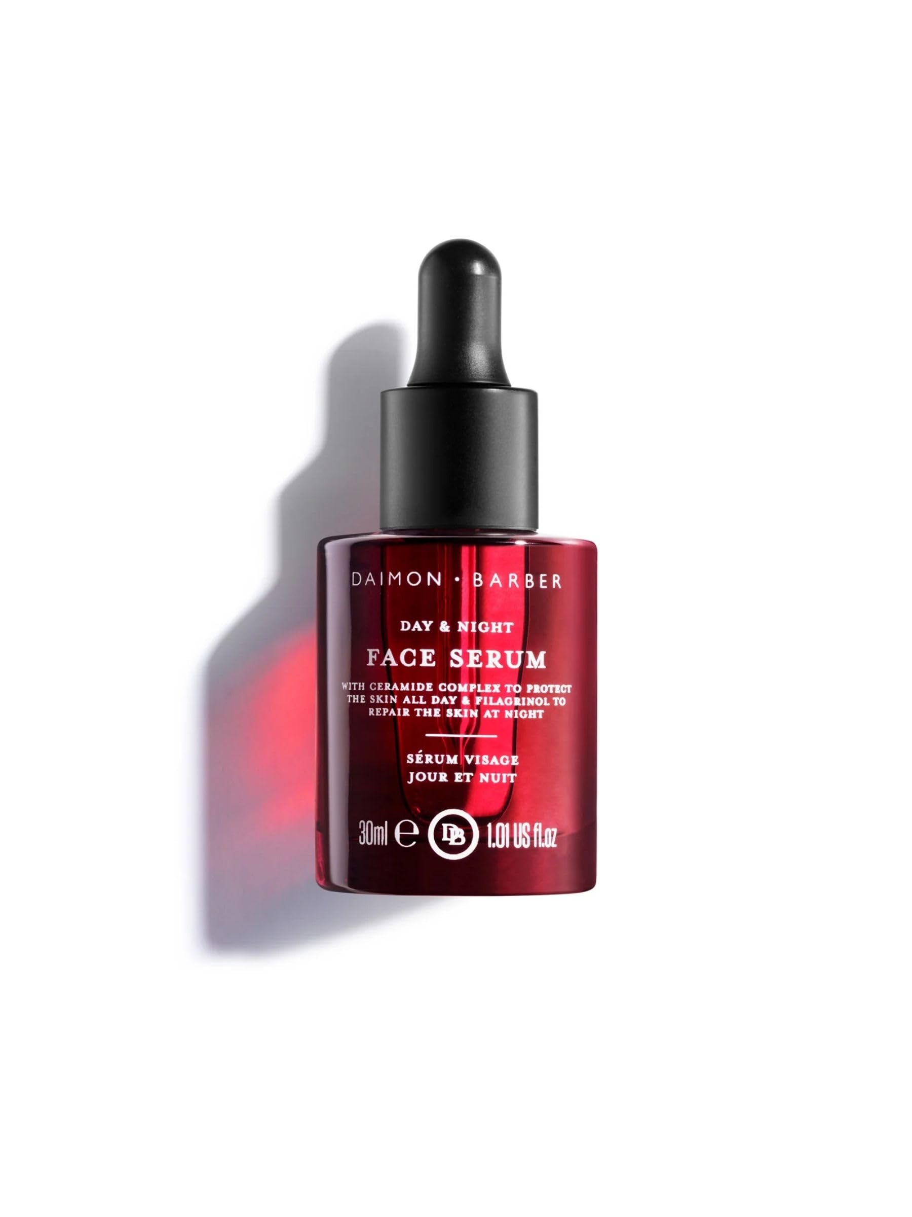 Daimon Barber Day and Night Face Serum for Men, Moisturising Face Oil with Ceramide Complex for 24h Protection, Suitable to Use Pre-Shaving 30ml