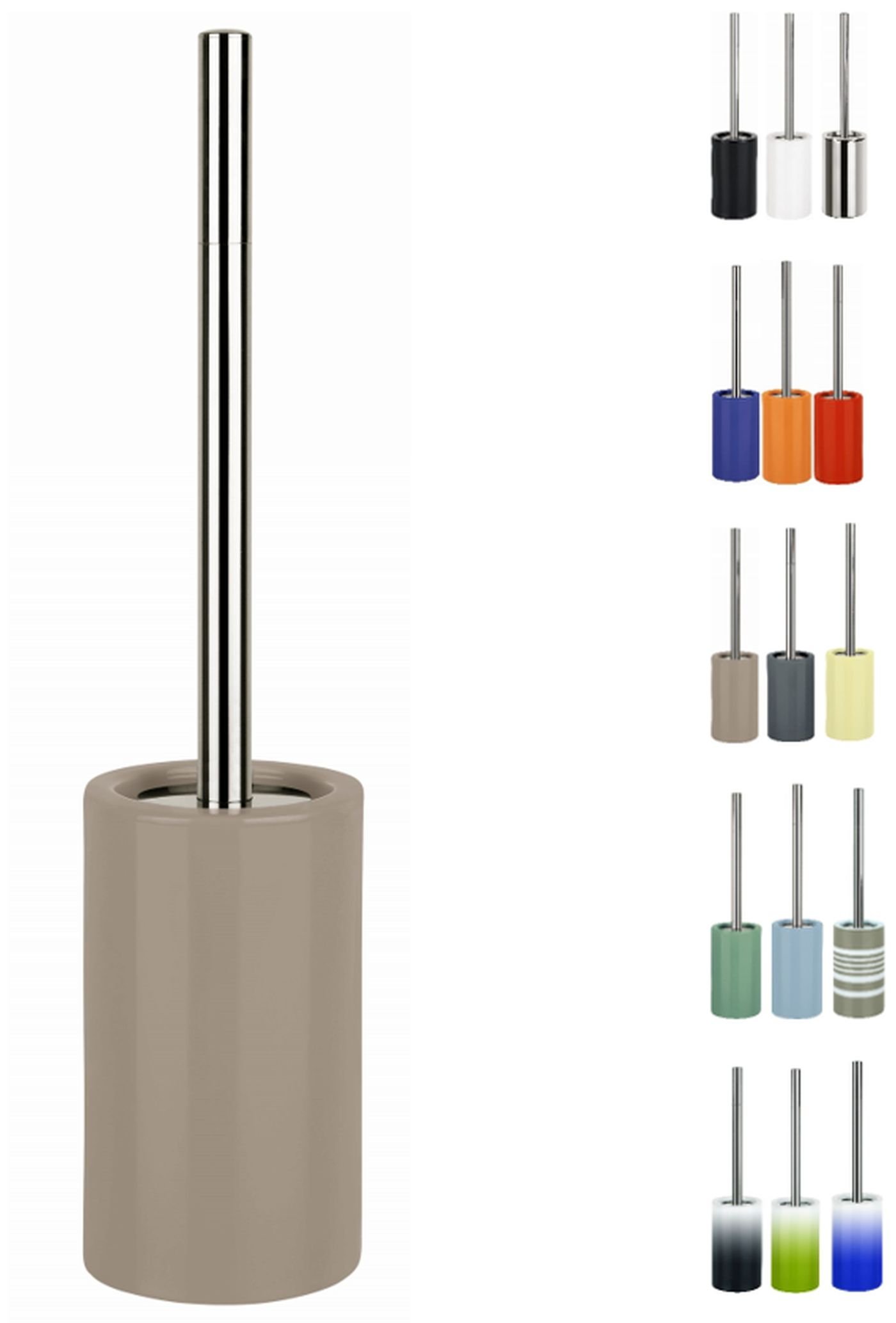 Spirella Porcelain Tube Toilet Brush, Taupe