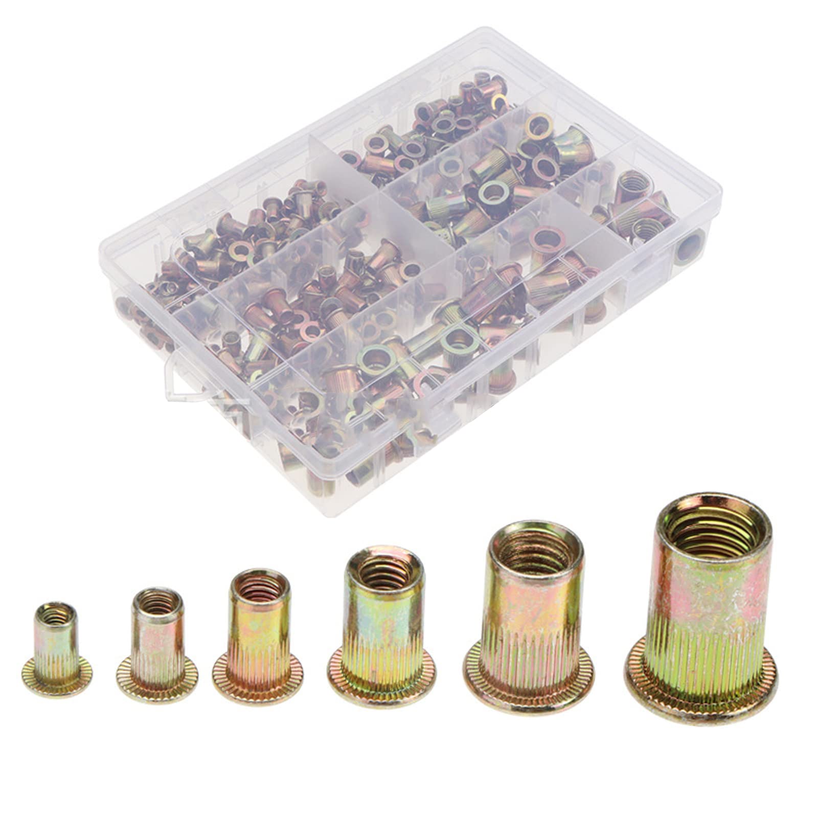 Pack of 165 blind rivet nuts, rivet nuts, galvanised alloy rivet nuts, can be used for steel plates, wooden boards, shelves, furniture