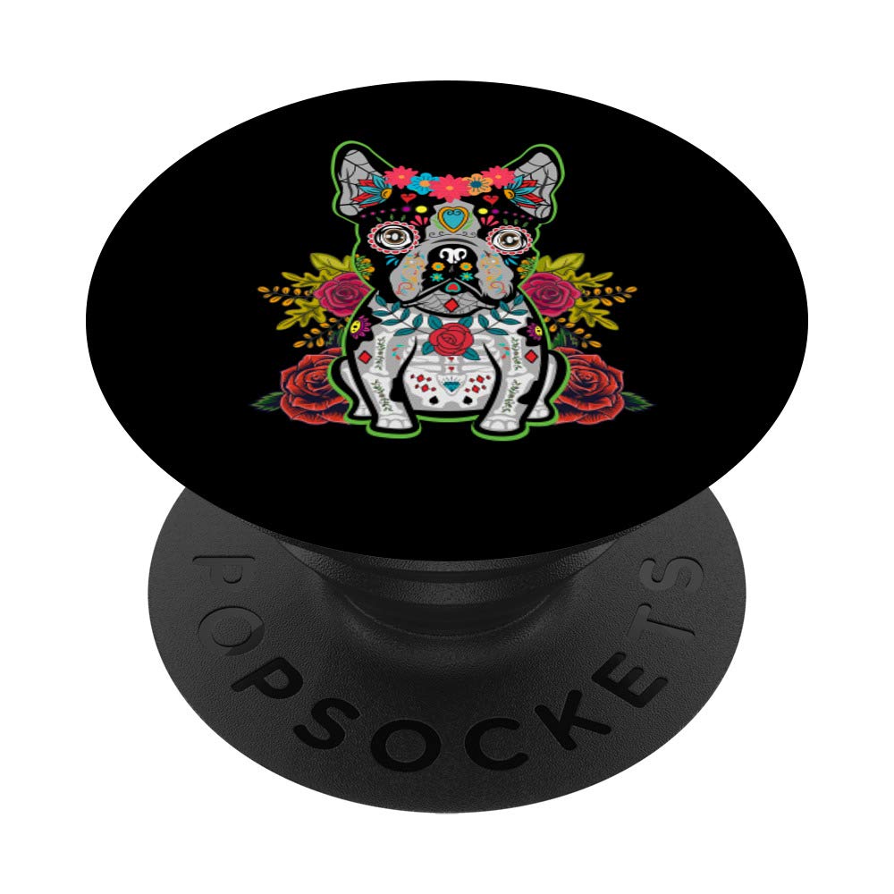 Boston Terrier dia de los muertos day of the dead Dog skull PopSockets Grip and Stand for Phones and Tablets