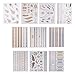 10 Sheets Premium Metallic Tattoos 100 Shimmer Designs Body Temporary Flash Metallic Fake Jewelry Tattoos Necklaces Bracelets Feathers Wrist Bands Infinity Love Turquoise Sticker. (Black)