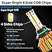 LED Headlights 9006 HB4 9012 Low Beam Bulbs, 12000LM 4-Side High Beam or Low Beam Super Bright 6000K Pure Cool White Plug n Play Fog Light Replacement Kit