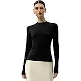 LilySilk Women Silk Breeze Jersey T-Shirt Long Sleeves Slim Fit Tee Ladies Soft and Stretch Round Neck