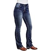PEIHOT Women Bootcut Jeans 90s Mid Rise Straight Leg Stretchy Boot Cut Denim Pants Trendy