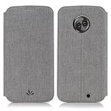 Simicoo Moto X4 Flip PU Leather Slim Fit case Card Holster Stand Magnetic Cover Clear Silicone TPU Full body Shockproof Pocket Thin Wallet Case for Moto X 4th Generation (Grey, Moto X4)