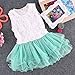 Kids Girls Princess Party Rose Flower Lace Ruffled Layered Tutu Skirt Dress 2-7y (6-7 Years, Geen)