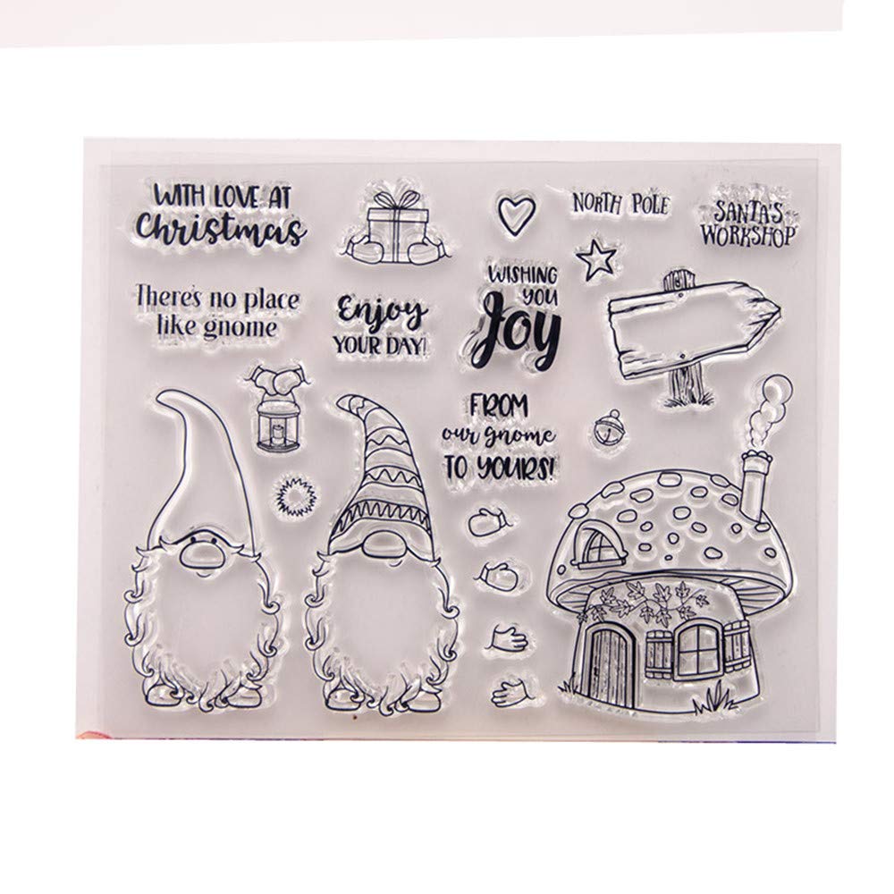 arriettycraft Santa Workshop Merry Christmas Rubber Clear Stamp for Card Making Decoration and Scrapbooking