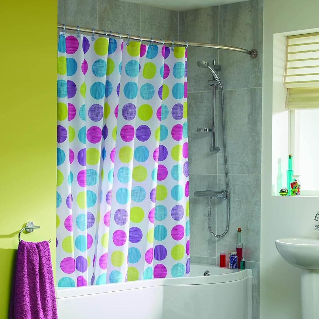 Croydex Shower Curtain, Textured Dot, 1800 x 1800mm — image 1