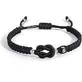 PZXHRY Valentines Day Gifts for Him Boyfriend, Initial Bracelets for Men Women Trendy Stuff Graduation Birthday Gift Adjustable Letter A-Z Braided Infinity Knot Link Son Mom Sister Best Friend