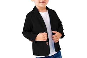 FOMMYKIN Toddler Boys' Blazer Jackets Lightweight Stylish Two Buttons Solid School Suit Casual Sport Coat
