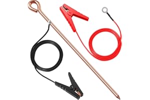 Makevivi Electric Fence Wire - Grounding Rod, Connect The Energizer and Electric Fence Charger Solar Powered, Solar Electric Fence Lead Wire with Alligator Clip, for Generator Electric Fence